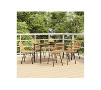 vidaXL Ensemble de jardin 7 pièces en poly rotin