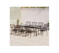 vidaXL Ensemble de jardin 9 pièces anthracite acier