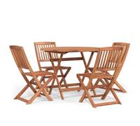 Ensemble à manger de jardin en bois d'acacia - BURKE - 5 pièces - Bois d'acacia massif - Fonction pliable