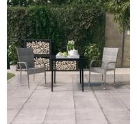 Ensemble à manger de jardin vidaXL 3 pcs - Gris et noir