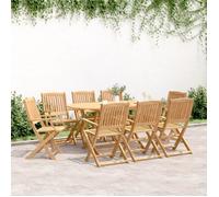 Ensemble à manger de jardin - VIDAXL - 9 pcs - Bois d'acacia massif - Design pliable - Confort optimal