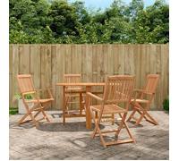 Ensemble à manger d'extérieur pliable - vidaXL - Bois d'acacia massif - 5 pièces - 120x70x74 cm - Pliable