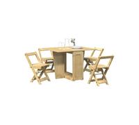 Ensemble à manger papillon 5 pcs Corona pliable cire marron pin