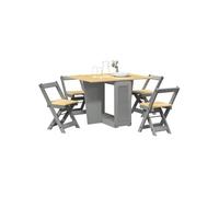 Ensemble à manger papillon 5 pcs Corona pliable gris bois pin