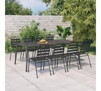 vidaXL Ensemble de jardin 9 pièces anthracite acier