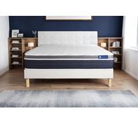 Ensemble Actiflex confort 130x200cm + sommier KIT blanc - 26cm - Ressorts ensachs et mmoire de forme - Enveloppant - Sommier kit Blanc