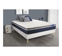 Ensemble ACTIFLEX CONFORT Matelas Ressorts ensaches+memoire de forme 140x190cm Maxi epaisseur + sommier KIT blanc