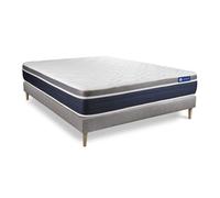 Ensemble ACTIFLEX CONFORT Matelas Ressorts ensaches+memoire de forme 140x200cm Maxi epaisseur + sommier KIT gris