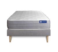 Ensemble matelas ACTIFLEX DREAM Ressorts ensaches et memoire de forme 90x190 cm 5zones de confort + sommier KIT gris