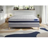 Ensemble Actiflex ergo 150x190cm + sommier KIT Gris - 24cm - Ressorts ensachs et mmoire de forme - Ferme - Sommier kit Gris