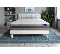 Ensemble Actiflex relax 140x210cm + sommier KIT blanc - 24cm - Ressorts ensachs et mmoire de forme - Enveloppant - Sommier kit Blanc