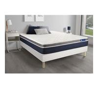 Ensemble ACTILATEX CONFORT Matelas Latex+memoire de forme 140x190 cm Maxi epaisseur 7zones de confort + sommier KIT blanc