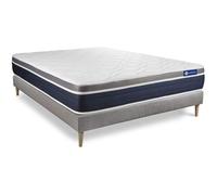 Ensemble ACTILATEX CONFORT Matelas Latex+memoire de forme 180x200 cm Maxi epaisseur 7zones de confort + sommier KIT gris