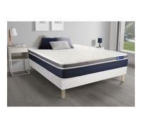 Ensemble ACTILATEX CONFORT Matelas Latex+memoire de forme 200x200 cm Maxi epaisseur 7zones de confort + sommier KIT blanc