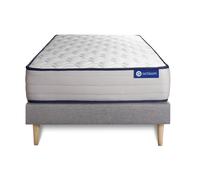 Ensemble matelas Latex et Memoire de forme ACTILATEX FORM 80x190 cm 5zones de confort + sommier KIT gris