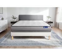 Ensemble Actilatex night 140x220cm + sommier KIT blanc - 20cm - Latex et mmoire de forme - Tonique - Sommier kit Blanc