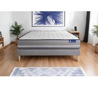Ensemble Actilatex pur 160x220cm + sommier KIT Gris - 20cm - Latex et mmoire de forme - Tonique - Sommier kit Gris
