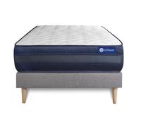 Actisom Ensemble matelas Actilatex Tech 80x190 Mémoire de forme Maxi 5 zones + sommier kit gris