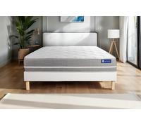 Ensemble Actilatex touch 120x195cm + sommier KIT blanc - 20cm - Latex et mmoire de forme - Moelleux - Sommier kit Blanc