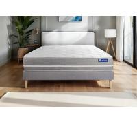 Ensemble Actilatex touch 140x210cm + sommier KIT Gris - 20cm - Latex et mmoire de forme - Moelleux - Sommier kit Gris