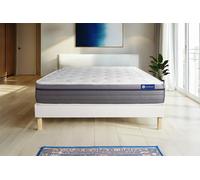 Actisom Ensemble matelas + sommier ACTILATEX ZEN Latex et mémoire de forme 140x190 7 zones KIT blanc