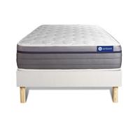 Ensemble matelas Latex+Mémoire de forme ACTILATEX ZEN 90x200 Maxi épaisseur 7zones de confort + sommier KIT blanc