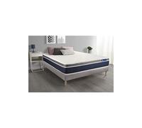 Ensemble ACTIMEMO CONFORT Matelas mémoire de forme 140x200 cm Maxi épaisseur 7zones de confort + sommier KIT gris
