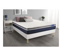 Ensemble ACTIMEMO CONFORT Matelas memoire de forme 140x200 cm Maxi epaisseur 7zones de confort + sommier KIT blanc