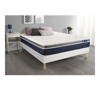 Ensemble ACTIMEMO CONFORT Matelas memoire de forme 180x200 cm Maxi epaisseur 7zones de confort + sommier KIT blanc