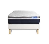 Ensemble ACTIMEMO CONFORT Matelas mémoire de forme 80x190 cm Maxi épaisseur 7zones de confort + sommier KIT blanc