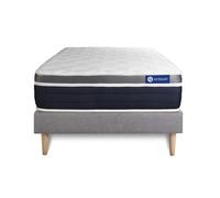 Ensemble ACTIMEMO CONFORT Matelas mémoire de forme 90x190 cm Maxi épaisseur 7zones de confort + sommier KIT gris