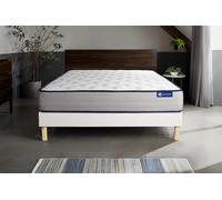 Ensemble matelas Memoire de forme ACTIMEMO FORM 120x190 cm 5zones de confort + sommier KIT blanc