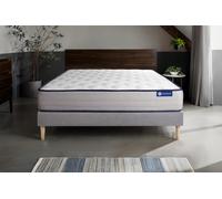 Ensemble matelas Memoire de forme ACTIMEMO FORM 120x190 cm 5zones de confort + sommier KIT gris
