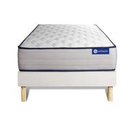 Actisom Ensemble matelas+sommier Actimemo FORM 90x200 Mémoire de forme 5 zones - sommier blanc kit