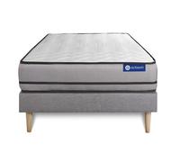 Ensemble ACTIMEMO NIGHT 80x200cm sommier kit gris - 20cm - Mmoire de forme - Ferme - Sommier kit Gris