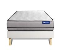 Ensemble ACTIMEMO NIGHT 90x200cm sommier kit blanc - 20cm - Mmoire de forme - Ferme - Sommier kit Blanc