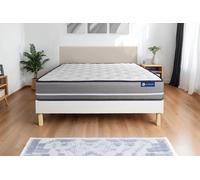 Actisom Ensemble matelas à mémoire + sommier Actimemo Pur 120x190 cm 3 zones de confort Kit blanc