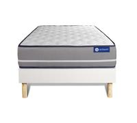 Ensemble matelas a memoire ACTIMEMO PUR 90x190cm 3zones de confort + sommier KIT blanc
