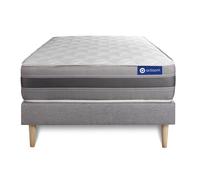 Ensemble matelas ACTIMEMO RELAX memoire de forme 80x200 cm Maxi epaisseur 5zones de confort + sommier KIT gris