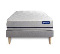 Actisom – Ensemble matelas et sommier ACTIMEMO SOFT 80x190 3 zones de confort – Sommier kit gris