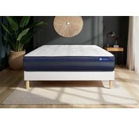 Ensemble matelas ACTIMEMO TECH 140x200 Memoire de forme Maxi epaisseur 5zones de confort + sommier KIT blanc