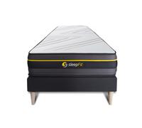 Ensemble ACTIVE 90 x 190 cm Sommier Kit NOIR - 24cm - Mmoire de forme - Enveloppant - Sommier kit Noir