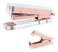 Ensemble Agrafeuse Et Ôte-Agrafes En Acrylique Or Rose ¿ Fournitures De Bureau Élégantes