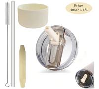 Ensemble amélioré de 4 pièces compatible avec les accessoires de la tasse , comprend 1 pièce couvercle à paille rabattable de remplacement pour gobelet de 40 oz, 1 pièce sous-verre de 7,5 cm, 1 pièce 