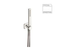 ENSEMBLE APPLIQUE PRISE D'EAU DOUCHETTE FLEXIBLE CARRE CHROME - CRISTINA ONDYNA PD62251