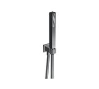 Ensemble Applique Prise D'Eau Douchette Flexible Carré Chromé Noir Brossé - CRISTINA ONDYNA PD44375
