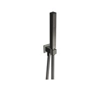 Ensemble Applique Prise D'Eau Douchette Flexible Carre Chrome Noir Robinetterie HYDROTHERAPIE - CRISTINA ONDYNA PD44372