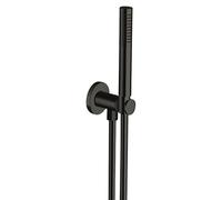 Ensemble applique prise d'eau douchette flexible ronde Infinity Black PVD - CRISTINA ONDYNA PD47555P