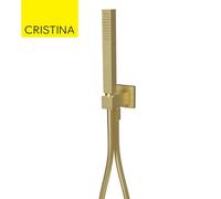 Ensemble applique prise d'eau et douchette Or Brossé - CRISTINA ONDYNA PD44396P