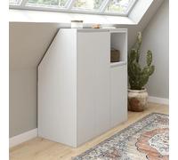 IDMarket Ensemble armoires sous-pente TOMI 2 portes + 1 porte et 1 niche Blanc